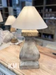 meble drewniane lampa stołowa postarzana baza bez abażura