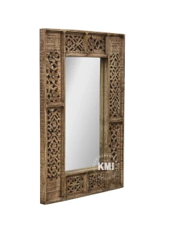 meble salon indyjskie lustro boho Shanti rzeźbione 60x90 cm