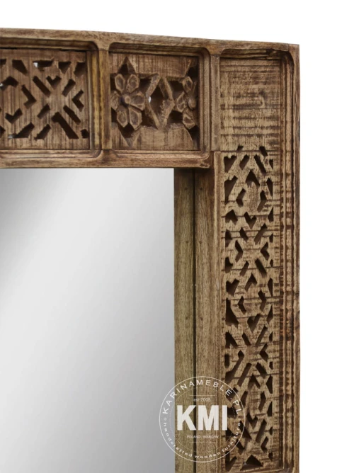 meble przedpokoj indyjskie lustro boho Shanti rzeźbione 60x90 cm