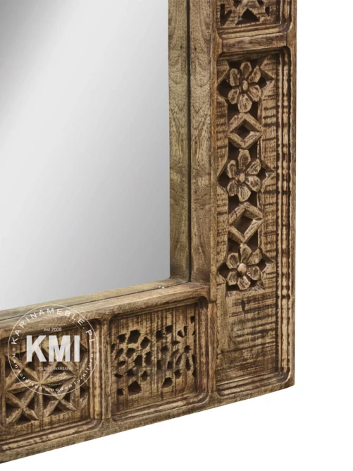 meble egzotyczne indyjskie lustro boho Shanti rzeźbione 60x90 cm