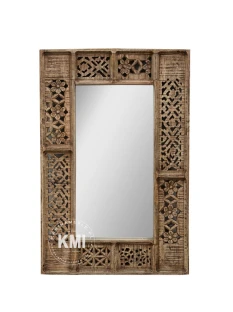 Orientalne Lustro Shanti Rzeźbione 60x90 cm | Meble z Drewna Mango