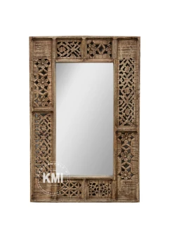 meble orientalne indyjskie lustro boho Shanti rzeźbione 60x90 cm