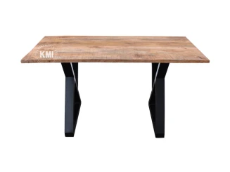 Stół loftowy 160×90 z mango – postarzany blat, metalowe nogi