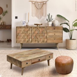 Indyjska Komoda z Drewna Mango Honeycomb | Meble Boho