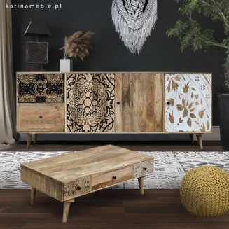 Duża Komoda Indyjska Qumin 200 cm | Scandi Boho Mango