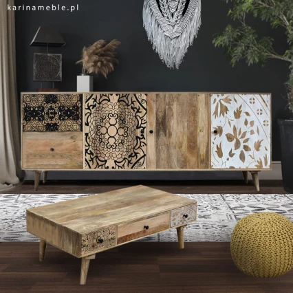 Duża Komoda Indyjska Qumin 200 cm | Scandi Boho Mango