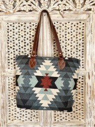 torba na ramię boho bawełna plus skóra