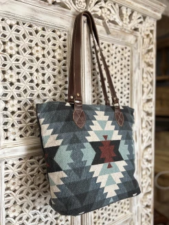 loftowa torba na ramię boho bawełna plus skóra