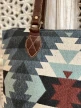 vintage torba na ramię boho bawełna plus skóra
