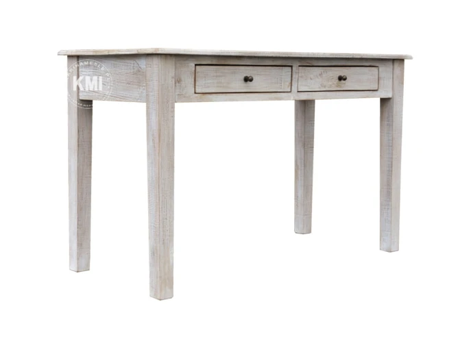 biurko z drewna mango bielone styl shabby chic i hampton