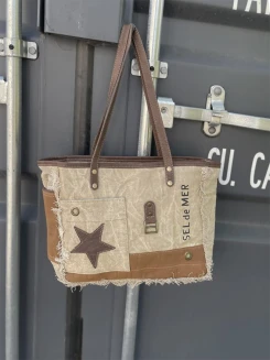 Torba na ramię Dirtbags – recyklingowy canvas i skóra