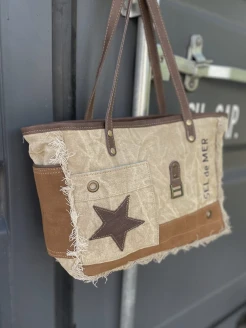 torba na ramię vintage Dirtbags trykot canvas skóra