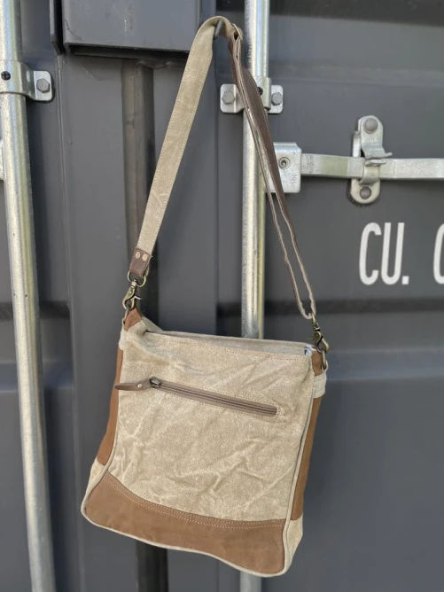 torba na ramię listonoszka recykling Dirtbags trykot canvas skóra