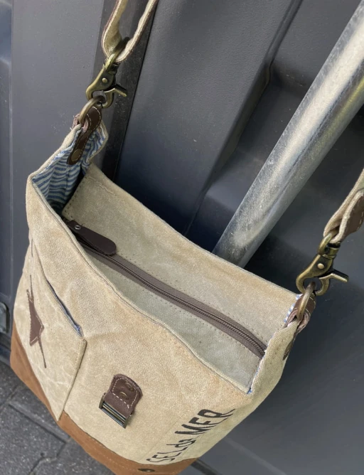 torba na ramię bawełniana listonoszka Dirtbags trykot canvas skóra