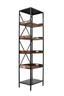 Regał Biblioteczka Loft 55x200 Stare Drewno Metal | Meble Loftowe