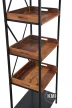 wysoka biblioteczka loftowa 200cm czarny metal i zrecyklingowane drewno