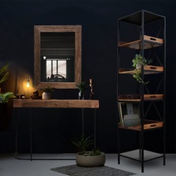 Regał Biblioteczka Loft 55x200 Stare Drewno Metal | Meble Loftowe