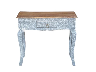 meble drewniane indyjska konsola malowana szara