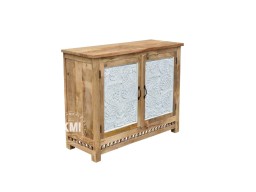 Komoda indyjska rzeźbiona bielona | Meble drewniane, styl boho i orientalny