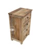 meble w stylu boho rzeźbiona indyjska mała komoda z czterema szufladami naturalna