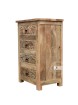 meble do przedpokoju rzeźbiona indyjska mała komoda z czterema szufladami naturalna