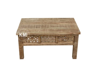 meble shabby chic stolik drewniany Shanti rzeźbiony patynowany