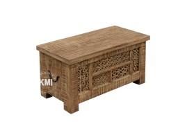 skrzynia indyjska Shanti rzeźbiona patynowana 90 cm