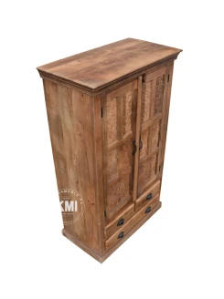 meble boho mała rzeźbiona szafa indyjska brązowa