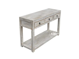 konsola drewniana white republik bielone drewno mango widok z gory