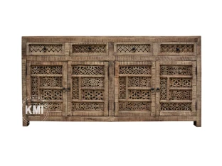 Meble Indyjskie | Komoda Shanti Rzeźbiona 180 cm Orientalny Styl