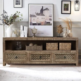Orientalna Szafka RTV Shanti 160 cm Drewniana | Meble Indyjskie