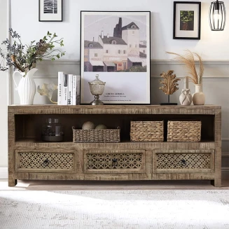 Orientalna Szafka RTV Shanti 160 cm Drewniana | Meble Indyjskie