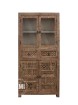 meble loftowe witryna drewniana Shanti rzeźbiona patynowan