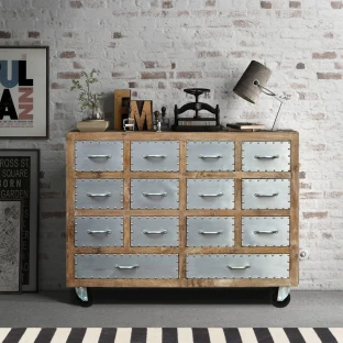 Meble Loftowe | Komoda Placa z szufladami | Drewno Mango