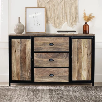 meble loftowe komoda industrialna drewno mango metal