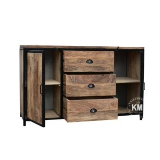 meble indyjskie komoda industrialna drewna mango metal