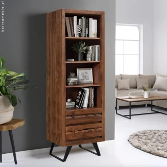 Biblioteczka loftowa Organic z drewna akacji 195 cm