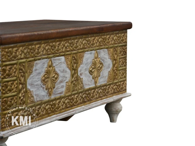 meble indyjskie vintage drewniany kufer Golden Bazaar orientalny