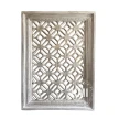 meble orientalne indyjski panel drewniany geometryczny biały