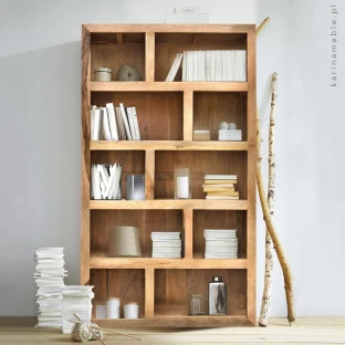 Duży Regał Indyjski | Biblioteczka z Drewna Mango | 200 cm