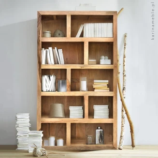 Duży Regał Indyjski | Biblioteczka z Drewna Mango | 200 cm