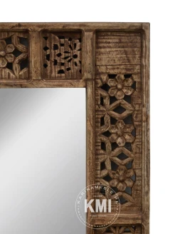 meble indyjskie do przedpokoju lustro orientalne Shanti rzeźbione 75x150 cm