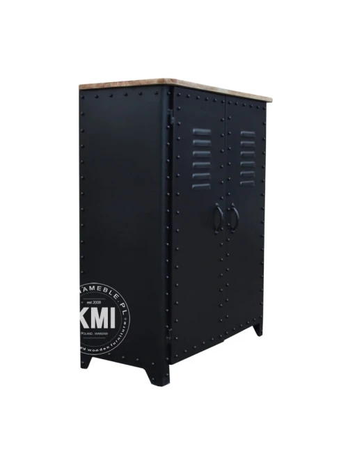 meble indyjskie loftowa metalowa komoda Usine czarna