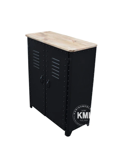 meble rustykalne metalowa komoda Usine czarna