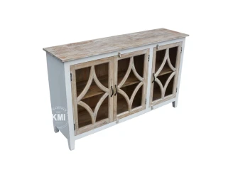meble loftowe drewniana przeszklona komoda HAMPTON ISLAND vintage