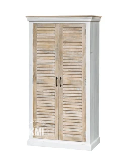 meble shabby chic żaluzjowa szafa HAMPTON ISLAND vintage bielona
