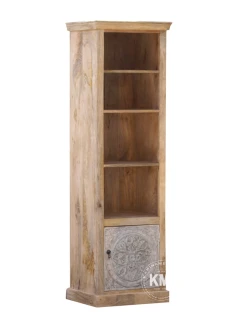 meble indyjskie biblioteczka rzeźbiona MANDALA bielona