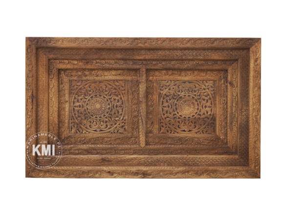Meble Indyjskie Orientalny Rzeźbione Panel Zagłówek z Drewna Mango dekoracja ścienna