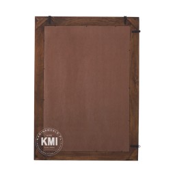 lustro w indyjskiej drewnianej ramie rzeźbione 90x125 brązowe