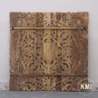 indyjski panel orientalny drewniany rzeźbiony 122x122 bielony